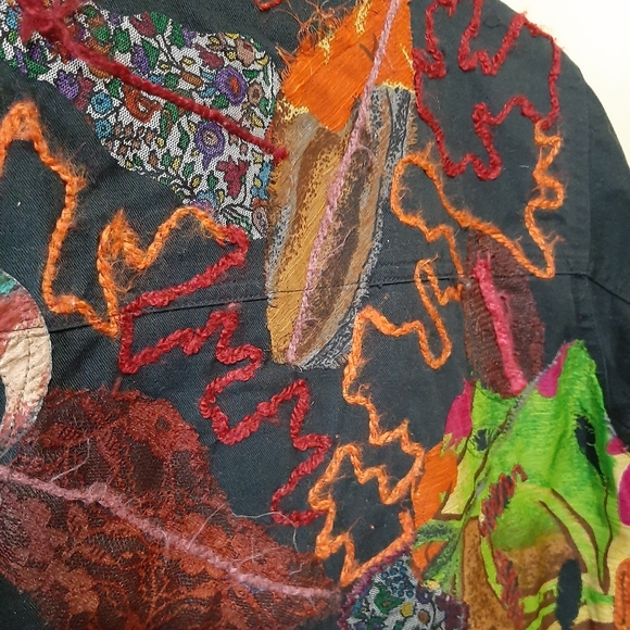 Chico's Embroidered Denim Button Up Jacket - Picture 2 of 7